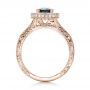 14k Rose Gold 14k Rose Gold Custom Blue Sapphire And Diamond Halo Engagement Ring - Front View -  102153 - Thumbnail