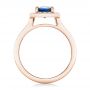 18k Rose Gold 18k Rose Gold Custom Blue Sapphire And Diamond Halo Engagement Ring - Front View -  102311 - Thumbnail