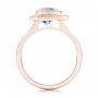 14k Rose Gold 14k Rose Gold Custom Blue Sapphire And Diamond Halo Engagement Ring - Front View -  102444 - Thumbnail