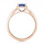 14k Rose Gold 14k Rose Gold Custom Blue Sapphire And Diamond Halo Engagement Ring - Front View -  102485 - Thumbnail