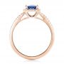 14k Rose Gold 14k Rose Gold Custom Blue Sapphire And Diamond Halo Engagement Ring - Front View -  102485 - Thumbnail
