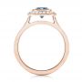 18k Rose Gold 18k Rose Gold Custom Blue Sapphire And Diamond Halo Engagement Ring - Front View -  103467 - Thumbnail