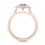 18k Rose Gold 18k Rose Gold Custom Blue Sapphire And Diamond Halo Engagement Ring - Front View -  103467 - Thumbnail