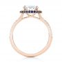 14k Rose Gold 14k Rose Gold Custom Blue Sapphire And Diamond Halo Engagement Ring - Front View -  103474 - Thumbnail