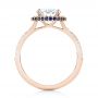 14k Rose Gold 14k Rose Gold Custom Blue Sapphire And Diamond Halo Engagement Ring - Front View -  103474 - Thumbnail