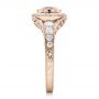 14k Rose Gold 14k Rose Gold Custom Blue Sapphire And Diamond Halo Engagement Ring - Side View -  100268 - Thumbnail