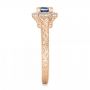 14k Rose Gold 14k Rose Gold Custom Blue Sapphire And Diamond Halo Engagement Ring - Side View -  103006 - Thumbnail