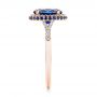 18k Rose Gold 18k Rose Gold Custom Blue Sapphire And Diamond Halo Engagement Ring - Side View -  103041 - Thumbnail