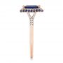 14k Rose Gold 14k Rose Gold Custom Blue Sapphire And Diamond Halo Engagement Ring - Side View -  103457 - Thumbnail