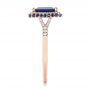 18k Rose Gold 18k Rose Gold Custom Blue Sapphire And Diamond Halo Engagement Ring - Side View -  103457 - Thumbnail
