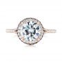 14k Rose Gold 14k Rose Gold Custom Blue Sapphire And Diamond Halo Engagement Ring - Top View -  103474 - Thumbnail