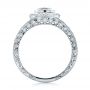 Platinum Platinum Custom Blue Sapphire And Diamond Halo Engagement Ring - Front View -  100268 - Thumbnail