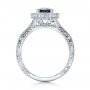  Platinum Platinum Custom Blue Sapphire And Diamond Halo Engagement Ring - Front View -  102153 - Thumbnail