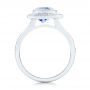  Platinum Platinum Custom Blue Sapphire And Diamond Halo Engagement Ring - Front View -  102444 - Thumbnail