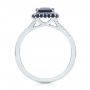  Platinum Platinum Custom Blue Sapphire And Diamond Halo Engagement Ring - Front View -  103457 - Thumbnail