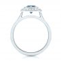 14k White Gold 14k White Gold Custom Blue Sapphire And Diamond Halo Engagement Ring - Front View -  103467 - Thumbnail