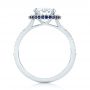 14k White Gold Custom Blue Sapphire And Diamond Halo Engagement Ring - Front View -  103474 - Thumbnail