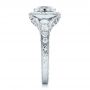  Platinum Platinum Custom Blue Sapphire And Diamond Halo Engagement Ring - Side View -  100268 - Thumbnail