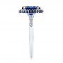 18k White Gold 18k White Gold Custom Blue Sapphire And Diamond Halo Engagement Ring - Side View -  103041 - Thumbnail