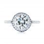  Platinum Platinum Custom Blue Sapphire And Diamond Halo Engagement Ring - Top View -  103474 - Thumbnail