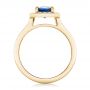 18k Yellow Gold 18k Yellow Gold Custom Blue Sapphire And Diamond Halo Engagement Ring - Front View -  102311 - Thumbnail