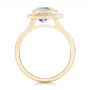 14k Yellow Gold 14k Yellow Gold Custom Blue Sapphire And Diamond Halo Engagement Ring - Front View -  102444 - Thumbnail