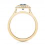 14k Yellow Gold 14k Yellow Gold Custom Blue Sapphire And Diamond Halo Engagement Ring - Front View -  103467 - Thumbnail