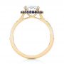 18k Yellow Gold 18k Yellow Gold Custom Blue Sapphire And Diamond Halo Engagement Ring - Front View -  103474 - Thumbnail