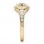 14k Yellow Gold 14k Yellow Gold Custom Blue Sapphire And Diamond Halo Engagement Ring - Side View -  100268 - Thumbnail