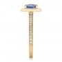 14k Yellow Gold 14k Yellow Gold Custom Blue Sapphire And Diamond Halo Engagement Ring - Side View -  102311 - Thumbnail