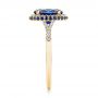 14k Yellow Gold 14k Yellow Gold Custom Blue Sapphire And Diamond Halo Engagement Ring - Side View -  103041 - Thumbnail