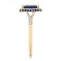 18k Yellow Gold 18k Yellow Gold Custom Blue Sapphire And Diamond Halo Engagement Ring - Side View -  103457 - Thumbnail