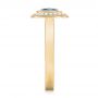18k Yellow Gold 18k Yellow Gold Custom Blue Sapphire And Diamond Halo Engagement Ring - Side View -  103467 - Thumbnail