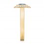 18k Yellow Gold 18k Yellow Gold Custom Blue Sapphire And Diamond Halo Engagement Ring - Side View -  103467 - Thumbnail