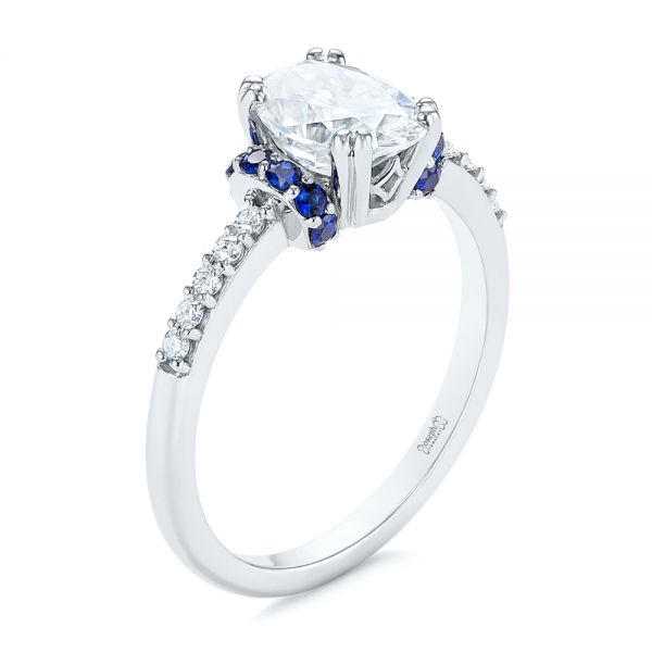 Men's 14K White Gold Moissanite Engagement Ring