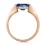 14k Rose Gold And 18K Gold 14k Rose Gold And 18K Gold Custom Blue Sapphire And Mokume Wedding Ring - Front View -  100658 - Thumbnail