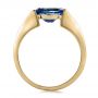 14k Yellow Gold And 18K Gold 14k Yellow Gold And 18K Gold Custom Blue Sapphire And Mokume Wedding Ring - Front View -  100658 - Thumbnail