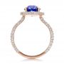 14k Rose Gold 14k Rose Gold Custom Blue Sapphire And Pave Engagement Ring - Front View -  100078 - Thumbnail