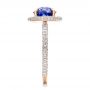 14k Rose Gold 14k Rose Gold Custom Blue Sapphire And Pave Engagement Ring - Side View -  100078 - Thumbnail