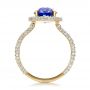 18k Yellow Gold 18k Yellow Gold Custom Blue Sapphire And Pave Engagement Ring - Front View -  100078 - Thumbnail