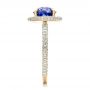 18k Yellow Gold 18k Yellow Gold Custom Blue Sapphire And Pave Engagement Ring - Side View -  100078 - Thumbnail