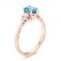 14k Rose Gold 14k Rose Gold Custom Blue Topaz And Diamond Engagement Ring - Three-Quarter View -  102907 - Thumbnail