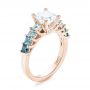 18k Rose Gold 18k Rose Gold Custom Blue Topaz And Diamond Engagement Ring - Three-Quarter View -  103407 - Thumbnail