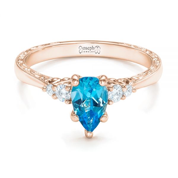 London Blue Topaz & Diamond 14K Yellow Gold Ring