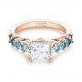 14k Rose Gold 14k Rose Gold Custom Blue Topaz And Diamond Engagement Ring - Flat View -  103407 - Thumbnail