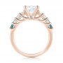 18k Rose Gold 18k Rose Gold Custom Blue Topaz And Diamond Engagement Ring - Front View -  103407 - Thumbnail