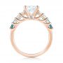 14k Rose Gold 14k Rose Gold Custom Blue Topaz And Diamond Engagement Ring - Front View -  103407 - Thumbnail