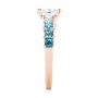 14k Rose Gold 14k Rose Gold Custom Blue Topaz And Diamond Engagement Ring - Side View -  103407 - Thumbnail