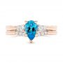 14k Rose Gold 14k Rose Gold Custom Blue Topaz And Diamond Engagement Ring - Top View -  102907 - Thumbnail