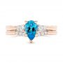 18k Rose Gold 18k Rose Gold Custom Blue Topaz And Diamond Engagement Ring - Top View -  102907 - Thumbnail